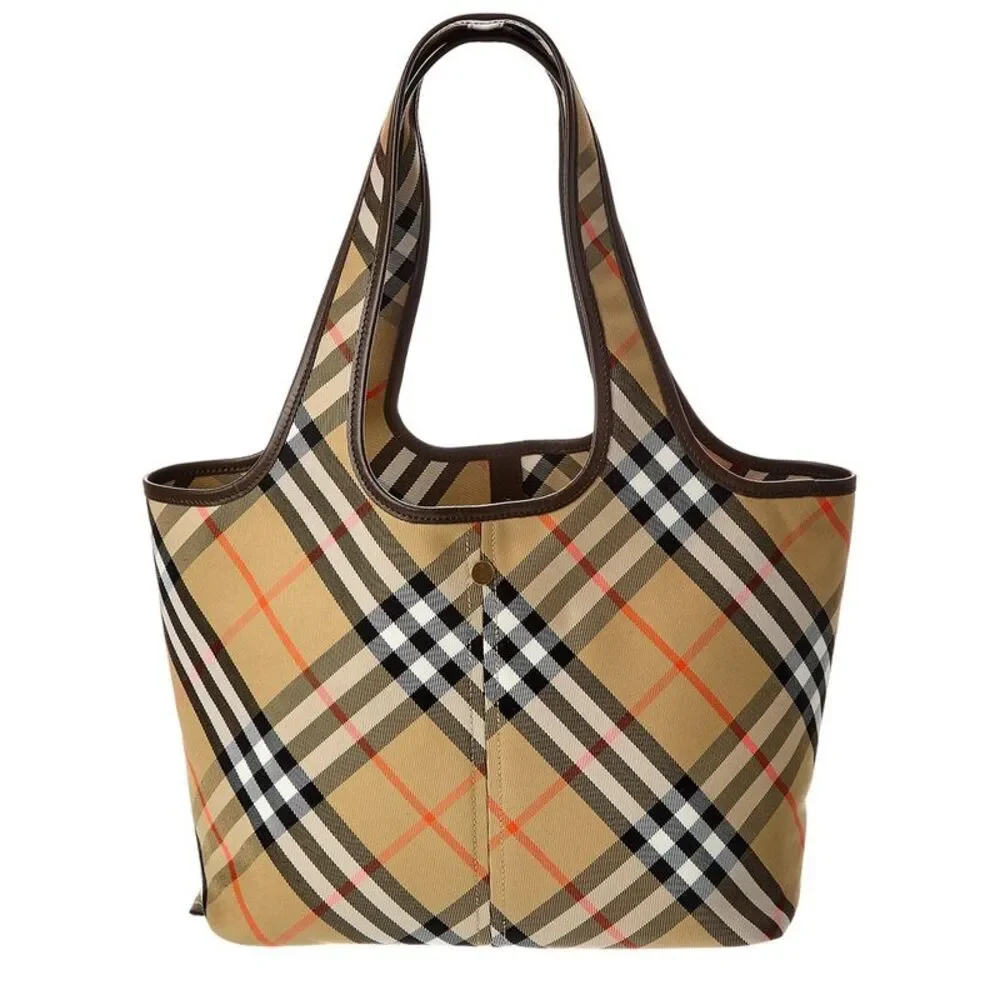 Burberry Check Canvas & Leather Tote (Authentic Pre-Loved), Brown - Picture 2 of 4